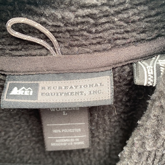 REI Polartec Zip Up Black Jacket Sz L - Picture 4 of 9